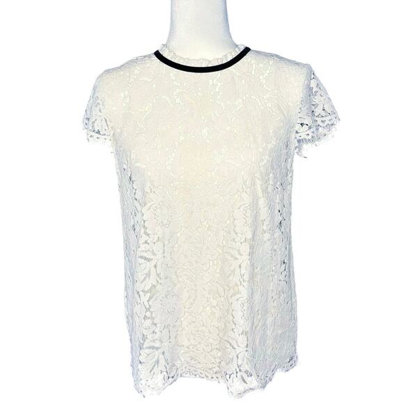 White House Black Market Tops - White House Black Market Lace Blouse Women's S | Cream | Cap Sleeve | EUC